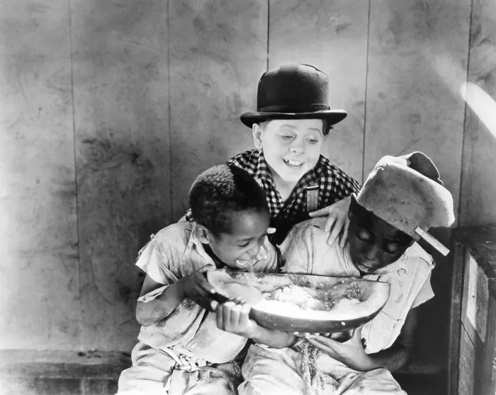 Framed Print : MIckey rooney (rear) in one of the Micky McGuire short films, ca. 1930