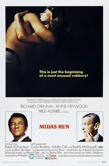 Framed Print : MIDAS RUN, US poster, bottom from left: Richard Crenna, Fred Astaire, 1969