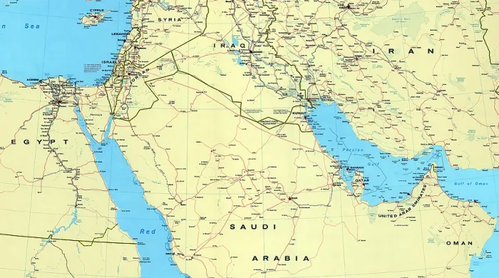 Framed Print : The Middle East. 1990