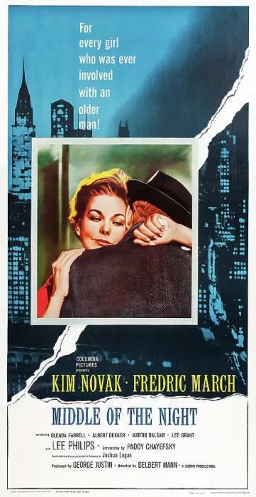 Framed Print : MIDDLE OF THE NIGHT, US poster art, from left: Kim Novak, Fredric March, 1959