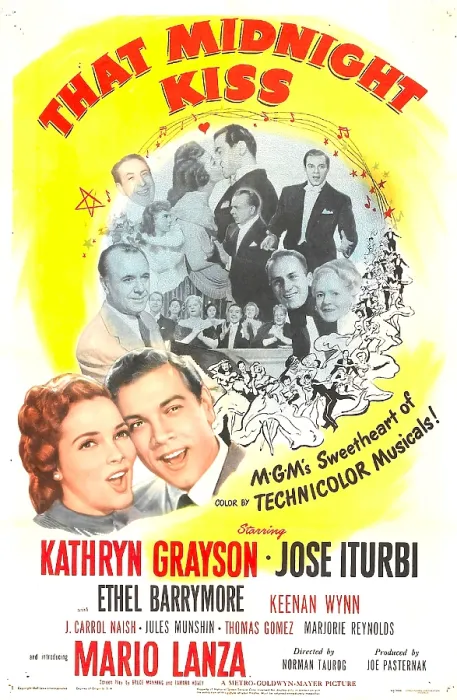 Framed Print : THAT MIDNIGHT KISS, US poster, Kathryn Grayson, Mario Lanza, 1949 Framed Print : THAT MIDNIGHT KISS, US poster, Kathryn Grayson, Mario Lanza, 1949