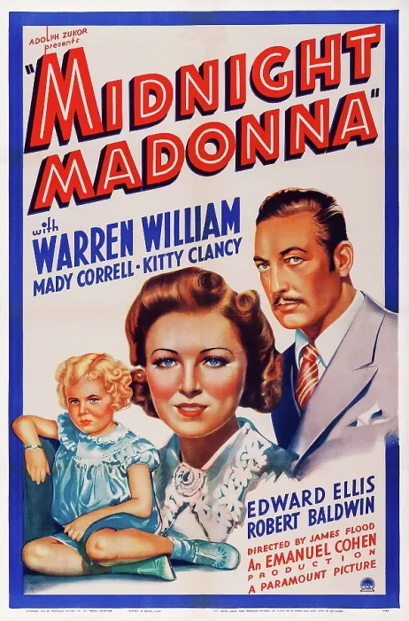 Framed Print : MIDNIGHT MADONNA, US poster, from left: Kitty Clancy, Mady Correll, Warren William, 1937