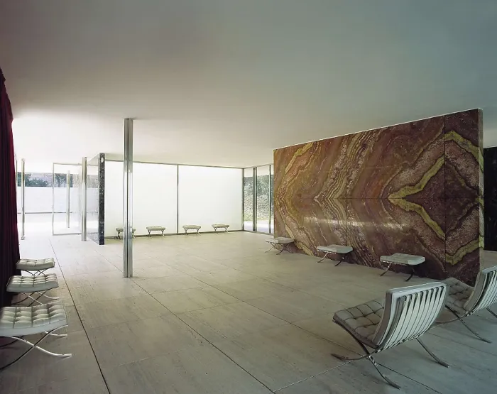 Framed Print : MIES VAN DER ROHE, Ludwig (1886-1969). German Pavilion. 1929. SPAIN. Barcelona