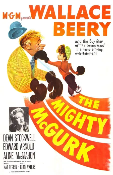 Framed Print : THE MIGHTY MCGURK, US poster, from left: Wallace Beery, Dean Stockwell, Dorothy Patrick (inset), 1947