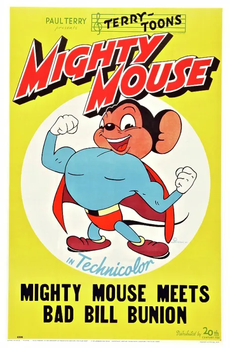 Framed Print : MIGHTY MOUSE MEETS BAD BILL BUNION, (aka BAD BILL BUNION), US poster, Mighty Mouse, 1945, TM & Copyright 20th Century Fox Film Corp. / courtesy Everett Collection