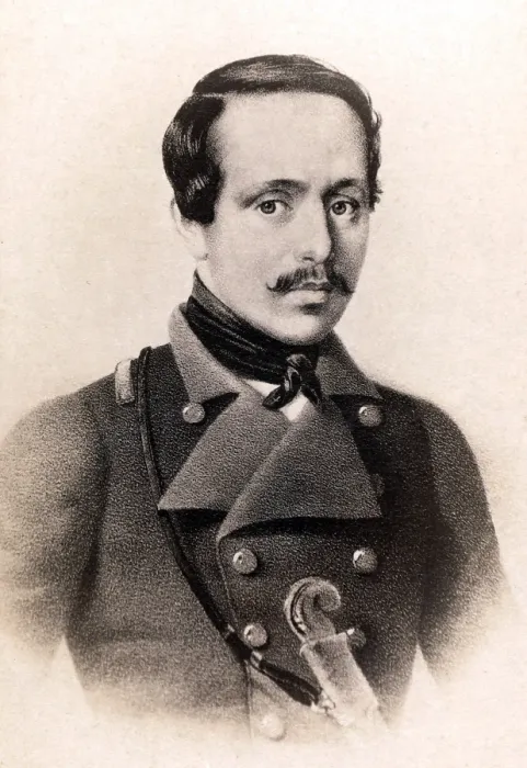 Framed Print : Mikhail Lermontov (1814-1841) Russian poet and novelist wrote the influential 'A Hero of Our Time', 1840