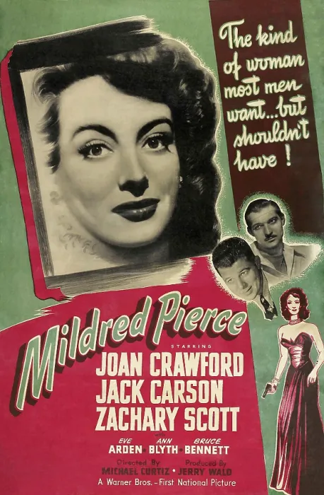 Framed Print : MILDRED PIERCE, US poster, from left: Joan Crawford, Zachary Scott, Jack Carson, 1945