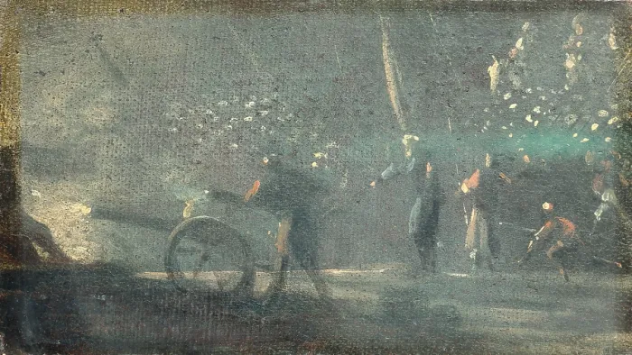 Framed Print : Military Scene, by Unknown French artist, ca