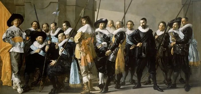 Framed Print : Militia Company of District XI Under the Command of Captain Reynier Reael, 1637, Dutch oil painting. By Frans Hals and Pieter Codde, oil on canvas