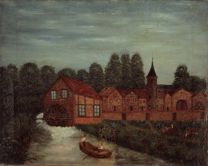 Framed Print : The Mill, by Louis Vivin, 1925, 20th Century, oil on canvas, 43, 8 x 54, 6 cm - Private collection. Whole artwork view