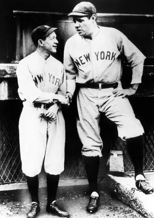 Framed Print : Miller Huggins, and Babe Ruth, circa early 1920s. Courtesy: CSU Archives / Everett Collection