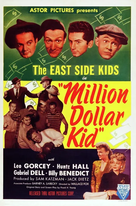 Framed Print : MILLION DOLLAR KID, US poster art, top from left: Leo Gorcey, Huntz Hall, Gabriel Dell, William Benedict; bottom right: Louise Currie, Iris Adrian, 1944