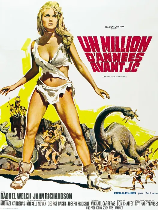 Framed Print : ONE MILLION YEARS B.C. (aka UN MILLION D'ANNEES AVANT JC), Raquel Welch on French poster art, 1966, TM and Copyright 20th Century Fox Film Corp Framed Print : ONE MILLION YEARS B.C. (aka UN MILLION D'ANNEES AVANT JC), Raquel Welch on French poster art, 1966, TM and Copyright 20th Century Fox Film Corp