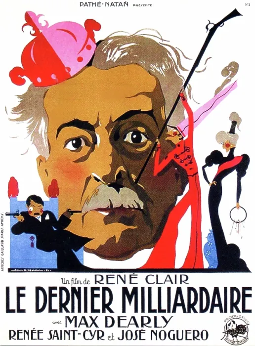 Framed Print : THE LAST MILLIONAIRE, (aka LE DERNIER MILLIARDAIRE, aka THE LAST BILLIONAIRE), French poster art, Max Dearly (large head), 1934