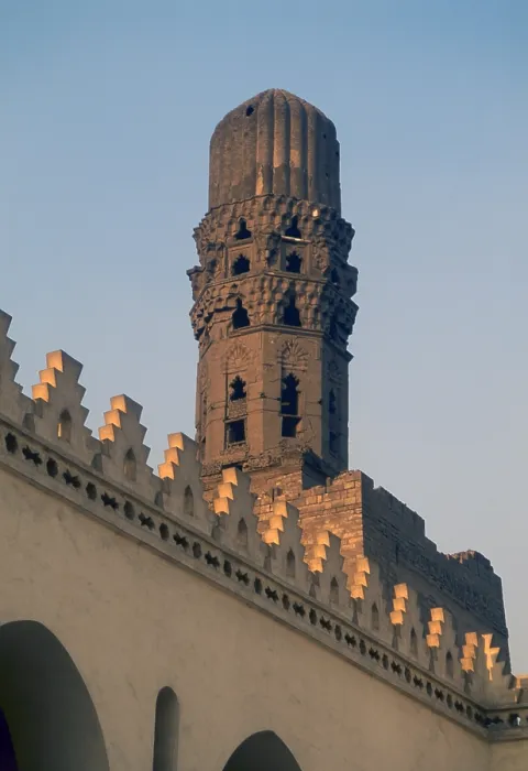 Framed Print : Minaret of the Al-Hakim Mosque, by Fatimid craftsmen, 928-1013, 10-11th Century, mixed technique - Detail