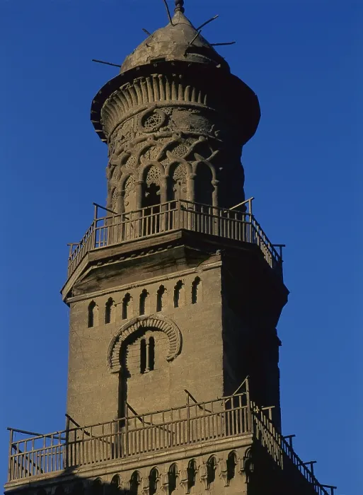 Framed Print : Minaret of the Qalawun Mosque, by Mamluk craftsmen, 1284-1285, 13th Century, carved sandstone - Whole artwork view