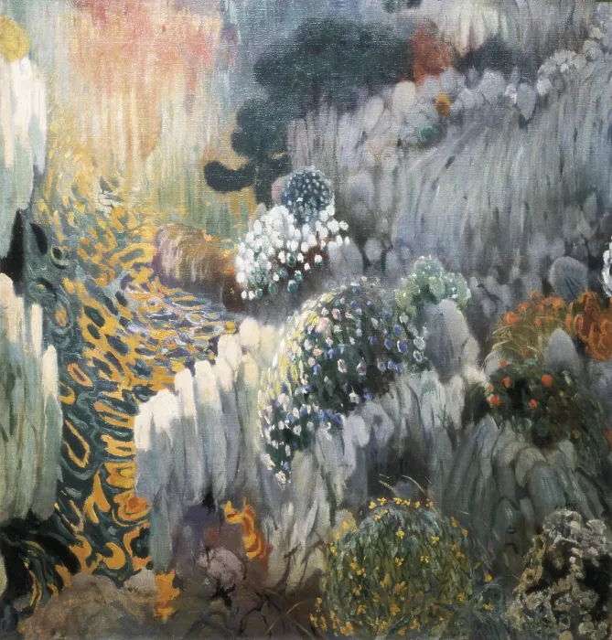 Framed Print : MIR I TRINXET, Joaquim (1873-1940). Decoration fragment from the Trinxet House. 1904. Modernism. Oil on canvas. Private Collection. - J