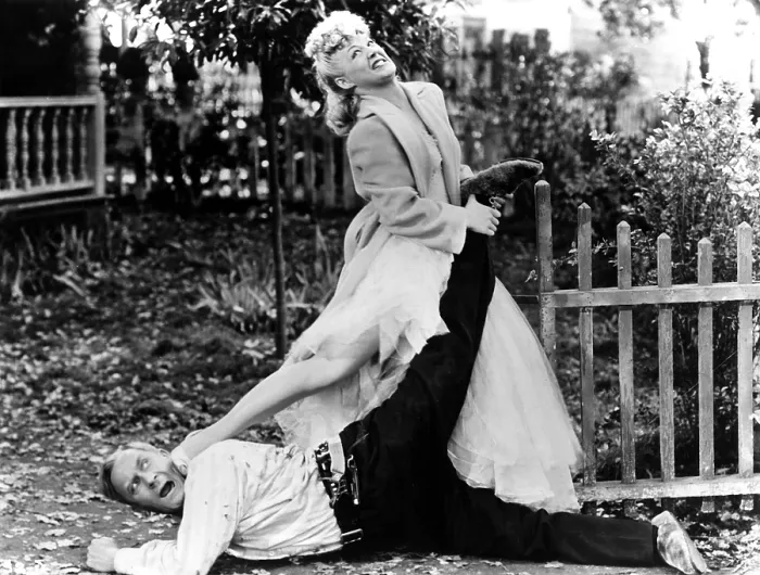 Framed Print : THE MIRACLE OF MORGAN'S CREEK, William Demarest, Betty Hutton, 1944, fight