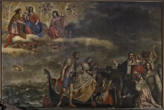 Framed Print : The Miraculous Rescue, by Girolamo Forabosco, 17th Century, oil on canvas, - Italy, Veneto, Venice, Malamocco, Santa Maria Assunta Church. All Framed Print : The Miraculous Rescue, by Girolamo Forabosco, 17th Century, oil on canvas, - Italy, Veneto, Venice, Malamocco, Santa Maria Assunta Church. All