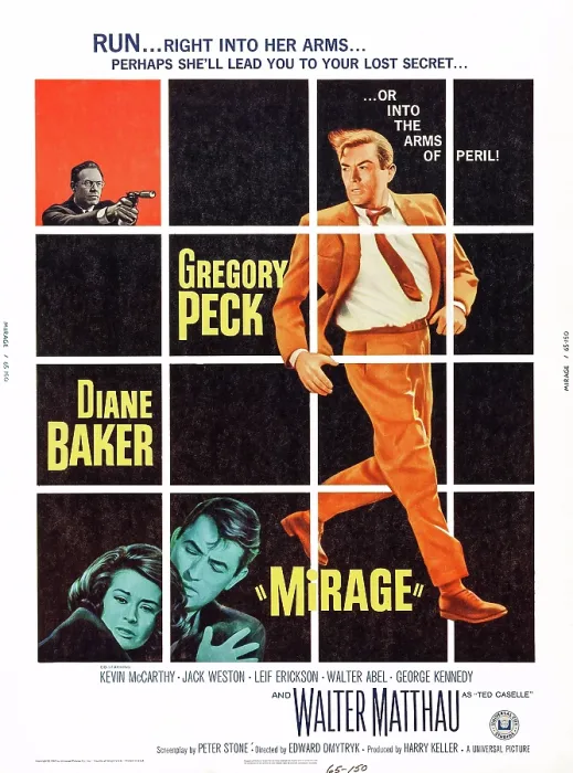 Framed Print : MIRAGE, US poster art, George Kennedy, (top right) Diane Baker, (bottom right), Gregory Peck, (second left and right), 1965 Framed Print : MIRAGE, US poster art, George Kennedy, (top right) Diane Baker, (bottom right), Gregory Peck, (second left and right), 1965