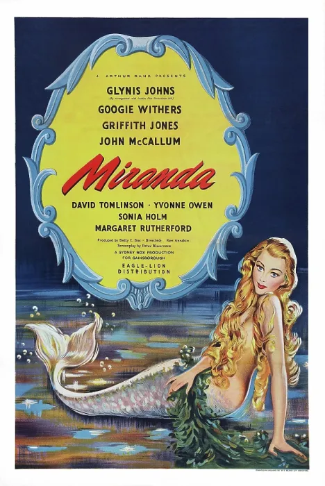 Framed Print : MIRANDA, poster art, Glynis Johns, 1948 Framed Print : MIRANDA, poster art, Glynis Johns, 1948
