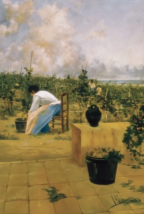 Framed Print : MIRO I ARGENTER, Joaquim de (1849-1914). Grapeharvest in Sitges. 1880s-1890s. Oil on canvas. AISA / Everett Collection**US SALES ONLY** Framed Print : MIRO I ARGENTER, Joaquim de (1849-1914). Grapeharvest in Sitges. 1880s-1890s. Oil on canvas. AISA / Everett Collection**US SALES ONLY**