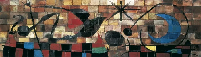 Framed Print : MIRO, Joan (1893-1983). The Wall of the Moon. 1955-1958. FRANCE. Paris. UNESCO Building. Ceramics. AISA / Everett Collection - Image has fine art copyright