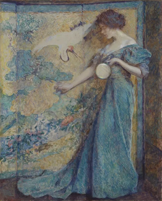 Framed Print : The Mirror, 1910, by Robert Reid, 1862-1929, American impressionist painting, oil on canvas Framed Print : The Mirror, 1910, by Robert Reid, 1862-1929, American impressionist painting, oil on canvas