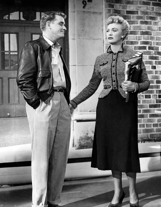 Framed Print : OUR MISS BROOKS, from left: Richard Crenna, Eve Arden, Clay City Chaperone, (Season 2, ep. 201, aired October 2, 1953), 1952-1956