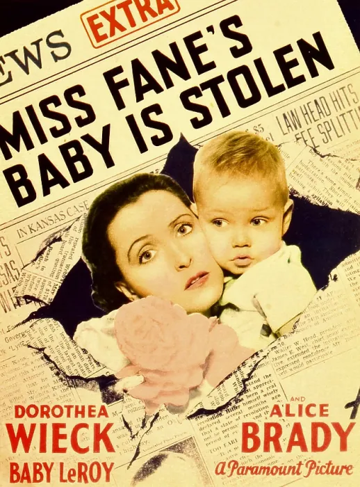 Framed Print : MISS FANE'S BABY IS STOLEN, from left: Dorothea Wieck, Baby LeRoy on midget window card, 1934