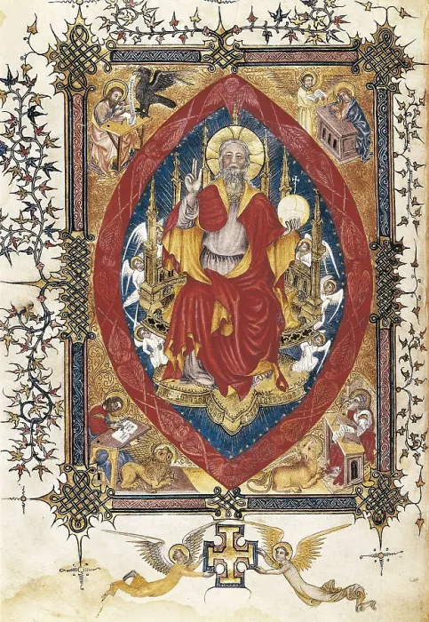 Framed Print : Missal. 1409. Depiction of the Majesty (Maiestas). School of Avignon. Gothic art. Miniature Painting. SPAIN. Madrid. National Library. AISA / Everett Collection**US SALES ONLY** Framed Print : Missal. 1409. Depiction of the Majesty (Maiestas). School of Avignon. Gothic art. Miniature Painting. SPAIN. Madrid. National Library. AISA / Everett Collection**US SALES ONLY**