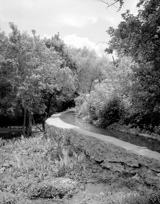 Framed Print : Mission San Francisco de la Espada. View of the aqueduct, or Espada Acequia. San Antonio, Texas