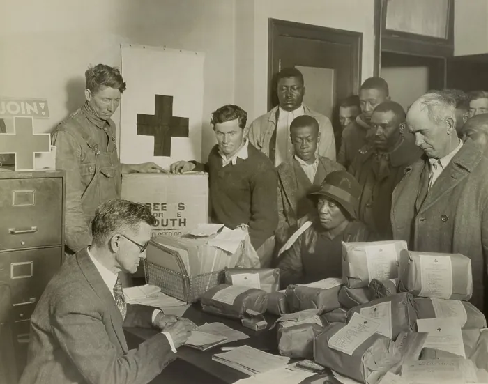Framed Print : Mississippi drought victims receive food and seed from the Red Cross, 1930-31. Photo by Lewis Hine. (BSLOC_2013_8_11) Framed Print : Mississippi drought victims receive food and seed from the Red Cross, 1930-31. Photo by Lewis Hine. (BSLOC_2013_8_11)