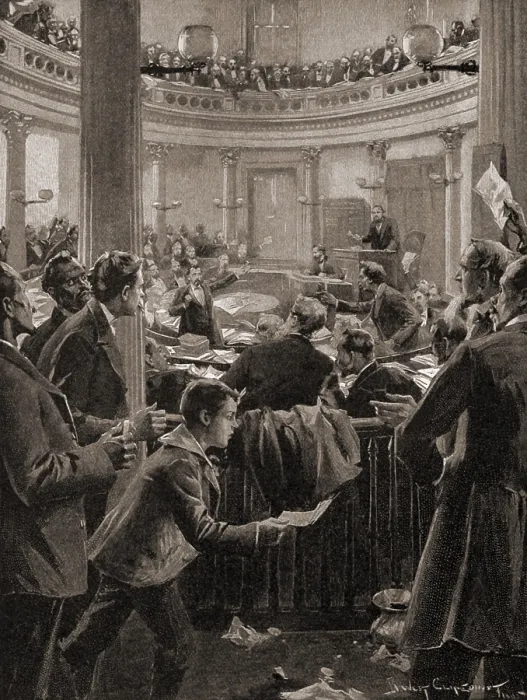 Framed Print : The Mississippi Senate passes a resolution asking for federal military assistance after the White League attack on Vicksburg, winter 1874-75