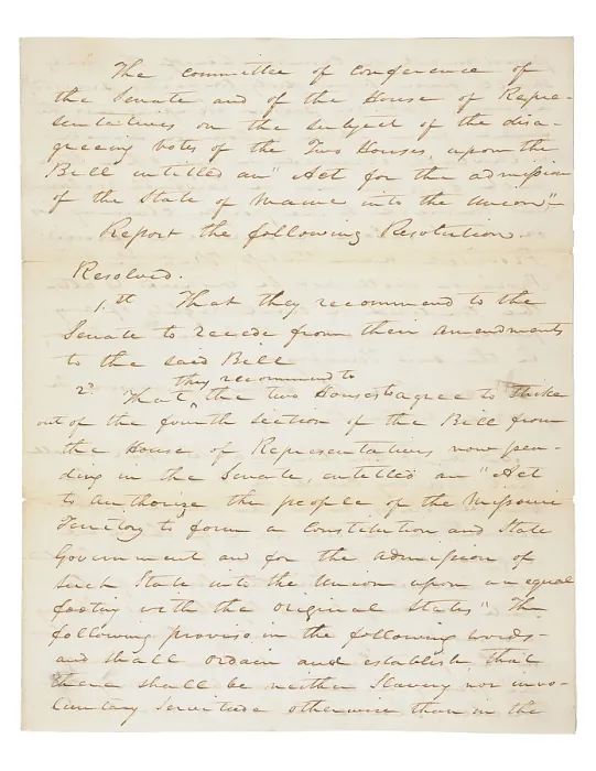 Framed Print : The Missouri Compromise of 1820