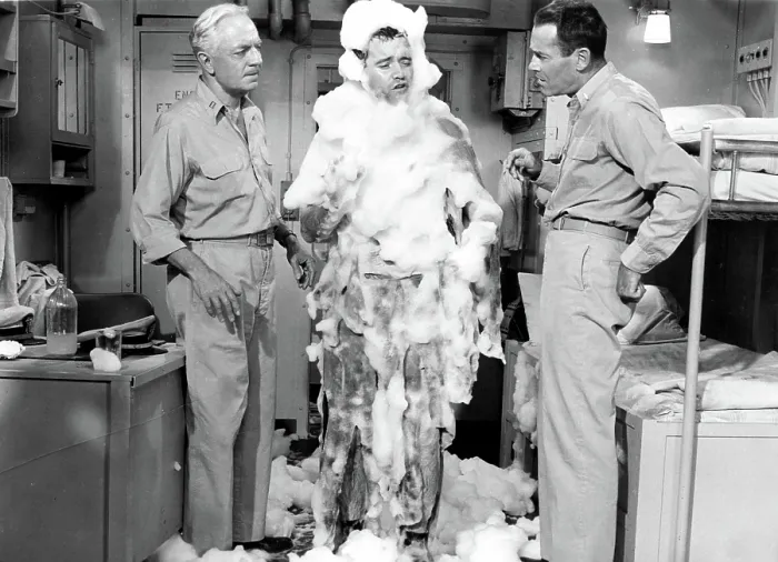 Framed Print : MISTER ROBERTS, William Powell, Jack Lemmon, Henry Fonda, 1955