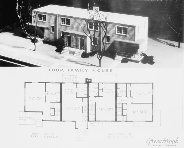 Framed Print : Model of a four-family house of a New Deal community planned for Green Brook, New Jersey Framed Print : Model of a four-family house of a New Deal community planned for Green Brook, New Jersey