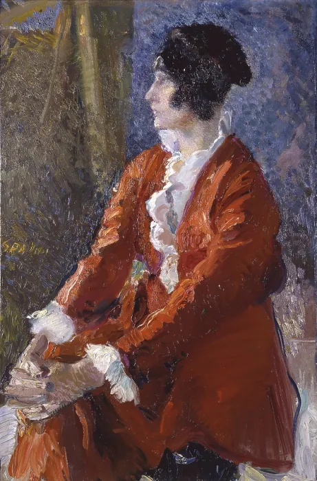 Framed Print : Model in Red, by Armando Spadini, 1914, 20th Century, oil on canvas - Italy, Umbria, Perugia, Academy of Pietro Vannucci. Whole artwork view Framed Print : Model in Red, by Armando Spadini, 1914, 20th Century, oil on canvas - Italy, Umbria, Perugia, Academy of Pietro Vannucci. Whole artwork view