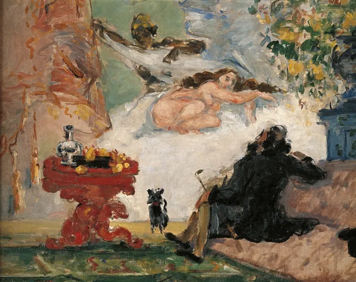 Framed Print : A modern Olympia, by Paul Czanne, 1872 - 1874, 19th Century, oil on canvas, 46 x 55 cm - France, Paris, Muse d'Orsay. Whole artwork view Framed Print : A modern Olympia, by Paul Czanne, 1872 - 1874, 19th Century, oil on canvas, 46 x 55 cm - France, Paris, Muse d'Orsay. Whole artwork view