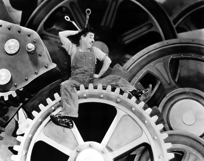 Framed Print : MODERN TIMES, Charlie Chaplin, 1936