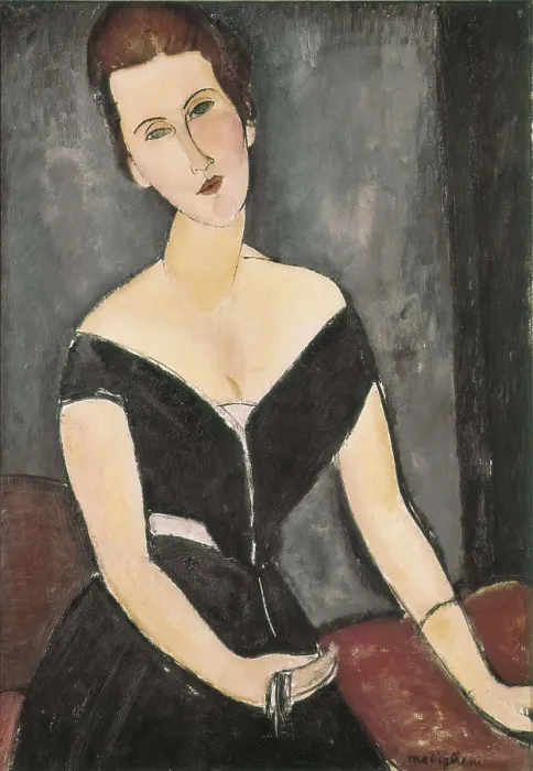 Framed Print : MODIGLIANI, Amedeo (1884-1920). Portrait of Madame Georges van Muyden. 1917. Oil on canvas. BRAZIL. Sao Paulo. Sao Paulo Museum of Art. AISA / Everett Collection**US SALES ONLY**