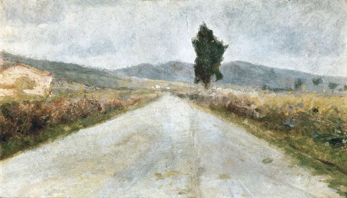 Framed Print : MODIGLIANI, Amedeo (1884-1920). The Tuscan Road. ca. 1899. Oil on cardboard. Oil. ITALY. Livorno. Giovanni Fattori Civic Museum. AISA / Everett Collection**US SALES ONLY** Framed Print : MODIGLIANI, Amedeo (1884-1920). The Tuscan Road. ca. 1899. Oil on cardboard. Oil. ITALY. Livorno. Giovanni Fattori Civic Museum. AISA / Everett Collection**US SALES ONLY**