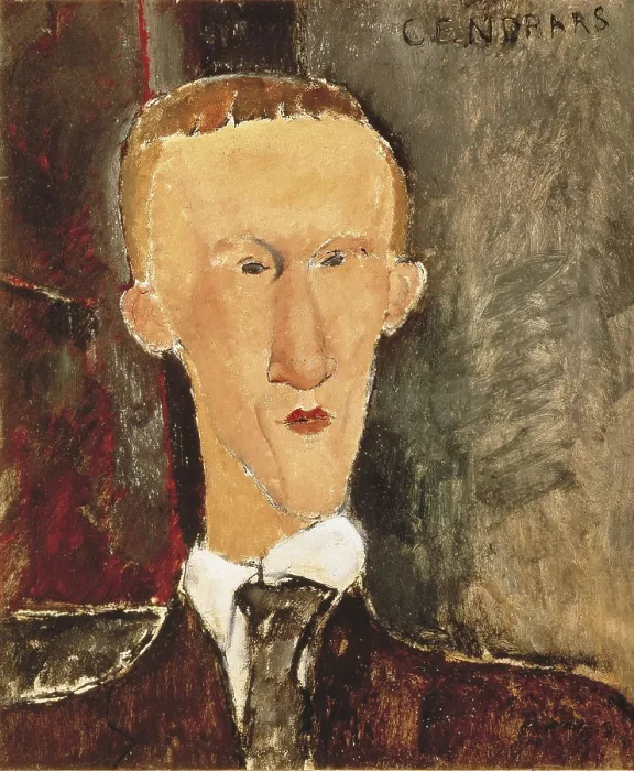 Framed Print : MODIGLIANI, Amedeo (1884-1920). Portrait of Blaise Cendrars. 1918. Oil on cardboard. Oil. Private Collection. AISA / Everett Collection**US SALES ONLY**