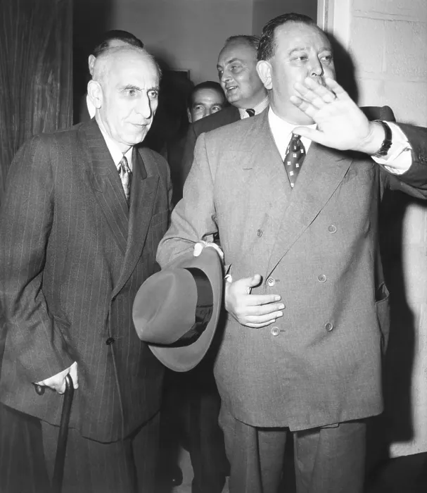 Framed Print : Mohammed Mossadegh (left) the Iranian Premier at the United Nations in NYC, Oct. 15, 1951