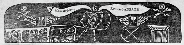 Framed Print : Momento Mori, Remember Death, woodcut, circa 1713 Framed Print : Momento Mori, Remember Death, woodcut, circa 1713