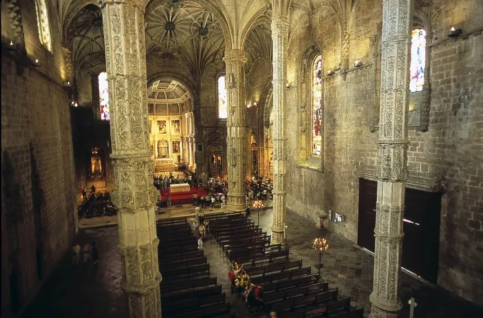 Framed Print : Monastery of the Hieronymites. 1502-1572. PORTUGAL. Lisbon. Monastery of Los Jernimos. Interior of the church. Manueline style. AISA / Everett Collection**US SALES ONLY**