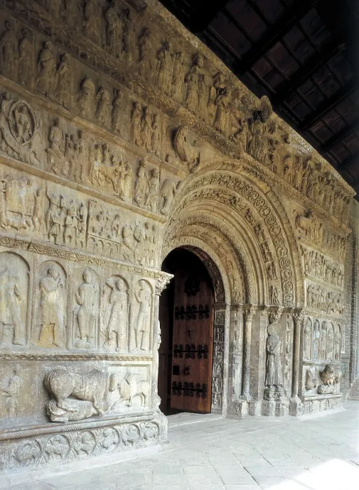 Framed Print : Monastery of Santa Mara de Ripoll. SPAIN. Ripoll. Monastery of Santa Mara de Ripoll. Gate. Romanesque art. Sculpture; Architecture. AISA / Everett Collection**US SALES ONLY**
