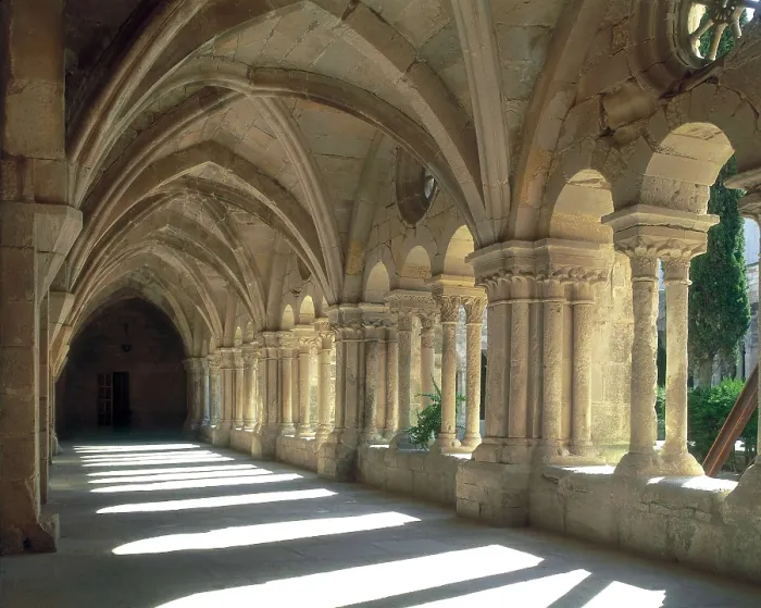 Framed Print : Monastery of Santa Mara de Vallbona. SPAIN. CATALONIA. LLEIDA. Vallbona de les Monges. Cloister. Eastern nave. Cistercian art. Architecture Framed Print : Monastery of Santa Mara de Vallbona. SPAIN. CATALONIA. LLEIDA. Vallbona de les Monges. Cloister. Eastern nave. Cistercian art. Architecture
