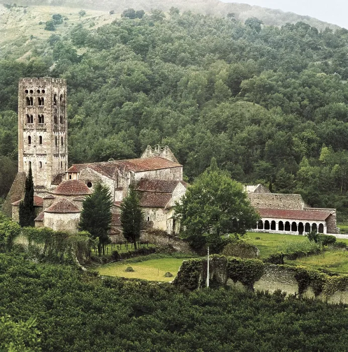 Framed Print : Monastery of St. Michel of Cuix. FRANCE. LANGUEDOC-ROUSSILLON. EASTERN PYRENEES. Codalet. Monastery of St. Michel of Cuix. Benedictine monastery. Romanesque art Framed Print : Monastery of St. Michel of Cuix. FRANCE. LANGUEDOC-ROUSSILLON. EASTERN PYRENEES. Codalet. Monastery of St. Michel of Cuix. Benedictine monastery. Romanesque art