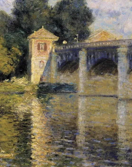 Framed Print : MONET, Claude (1840-1926). The Bridge at Argenteuil. 1874. Right upper detail. Impressionism. Oil on canvas. FRANCE. Paris. Muse d'Orsay (Orsay Museum)